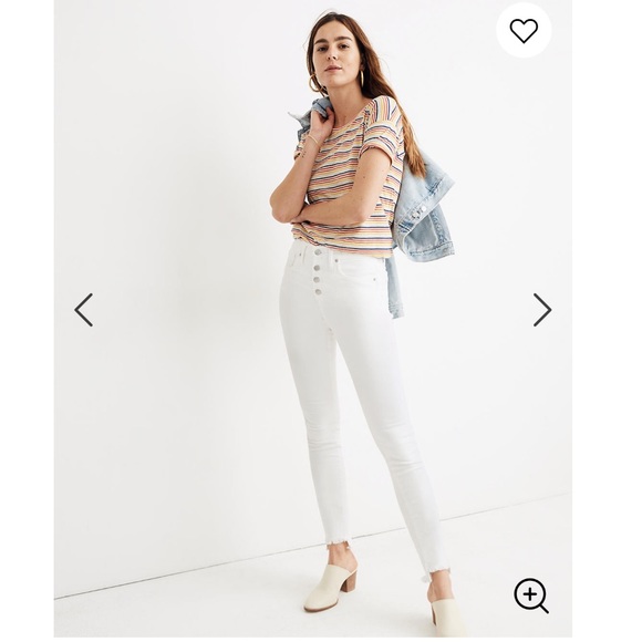 Madewell Denim - Madewell 10” High Rise Skinny Step Hem Jeans White